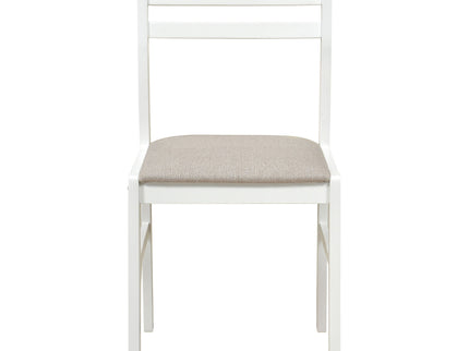 Cliff - 3 Piece Round Drop Leaf Dining Table Set With Ladderback Chairs - White