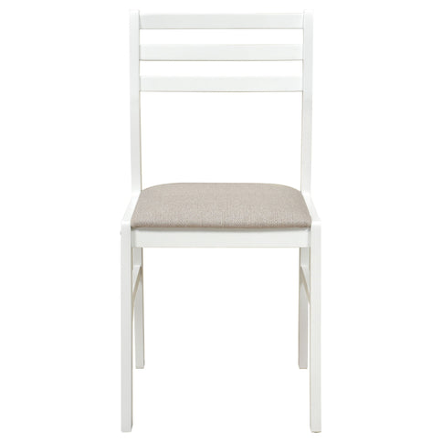 Cliff - 3 Piece Round Drop Leaf Dining Table Set With Ladderback Chairs - White