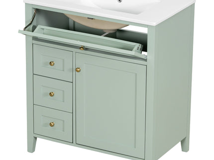 Modern Bathroom Vanity With Sink, 3 Drawers And Adjustable Shelf