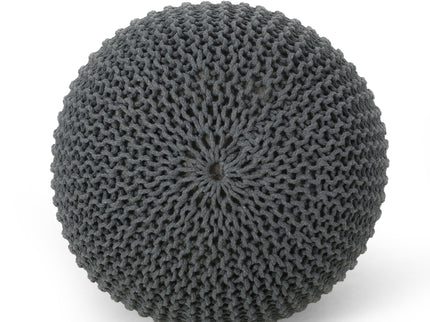 Bordeaux - Knitted Round Pouf, Versatile Ottoman And Floor Cushion