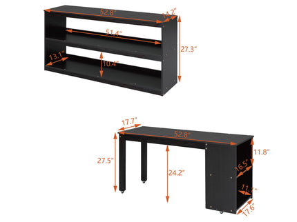 Loft Bed With Retractable Writing Desk And 3 Drawers With Storage Stairs And Shelves