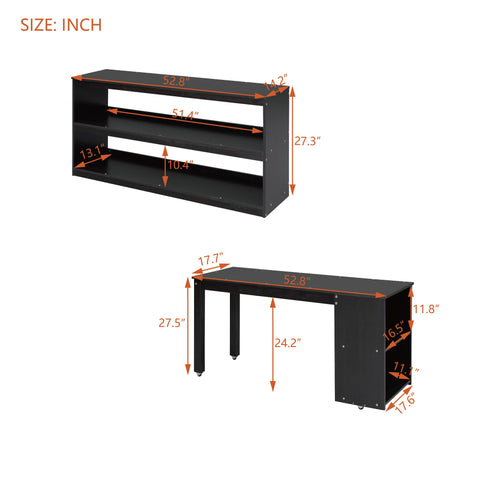 Loft Bed With Retractable Writing Desk And 3 Drawers With Storage Stairs And Shelves