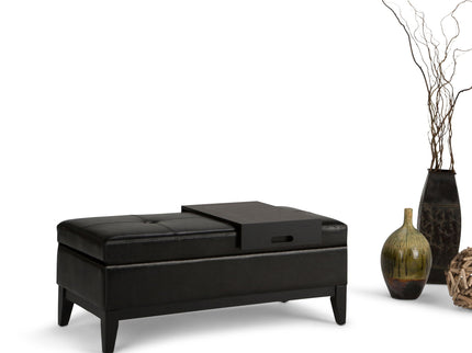Oregon - Contemporary Storage Ottoman Bench With Tray