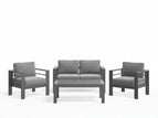 Dark Gray / 4 Pc. Loveseat, 2 Chairs, Coffee Table
