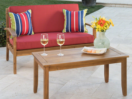 Outdoor Chat Set With Coffee Table And Loveseat