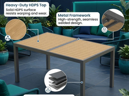 5 Piece Gray Aluminum Patio Dining Set With Textilene Chairs For Outdoor Use