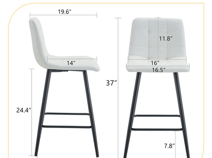 Bar Chair Set Comfortable With Metal Legs And Ergonomic Design
