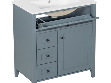 Bathroom Vanity With Sink, 3 Drawers And Adjustable Shelf, Freestanding Storage Unit