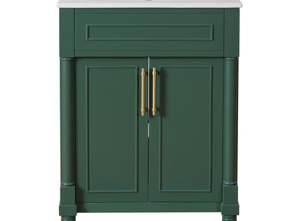 Bathroom Vanity With Integrated Sink, 2 Door Cabinet, Single Sink For Small To Medium Bathrooms