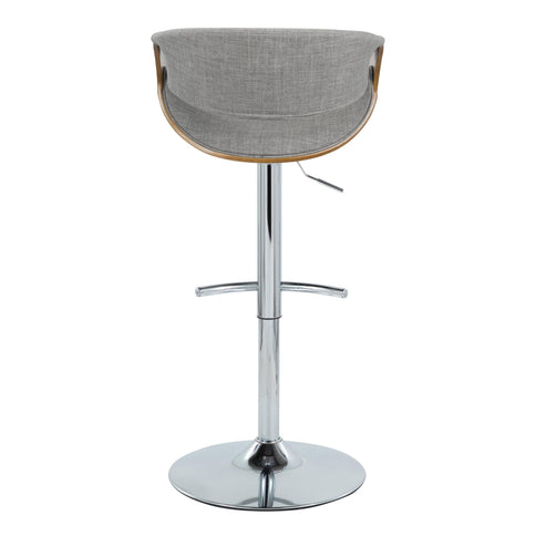 Curvo - Mid Century Modern Adjustable Barstool With Swivel With Rounded T Footrest (Set of 2)