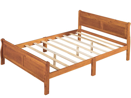 Platform Bed Frame Mattress Foundation Sleigh Bed With Headboard / Footboard / Wood Slat Suppor