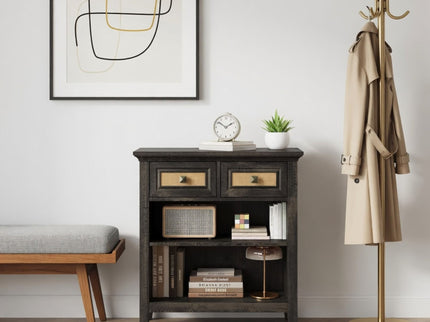 Storage Cabinet With 2 Drawers And 2 Shelves - Coffee
