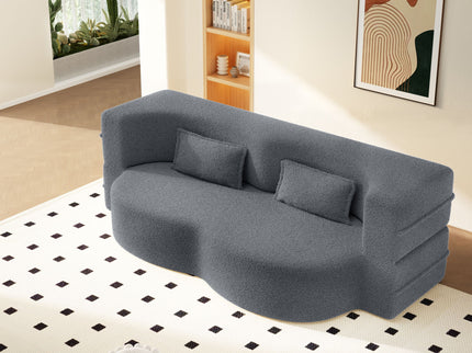 Modern Floor Sofa With 2 Pillows, Twin Size For Living Room