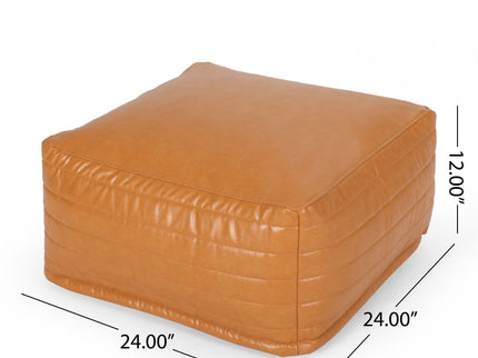 Bambo - Rectangle Pouf Ottoman Floor Cushion - Caramel