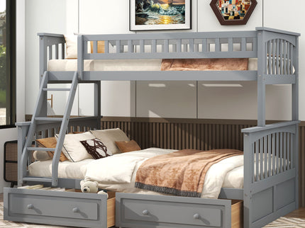 Bunk Bed With Drawers, Convertible Storage Bed