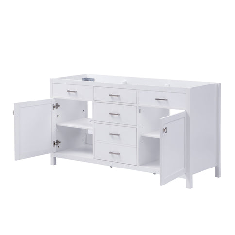 Bathroom Vanity Cabinet Only With Soft Closing Doors & Drawers, Adjustable Shelves - White