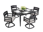 Black / 5 Pc. Table, 4 Swivel Chairs