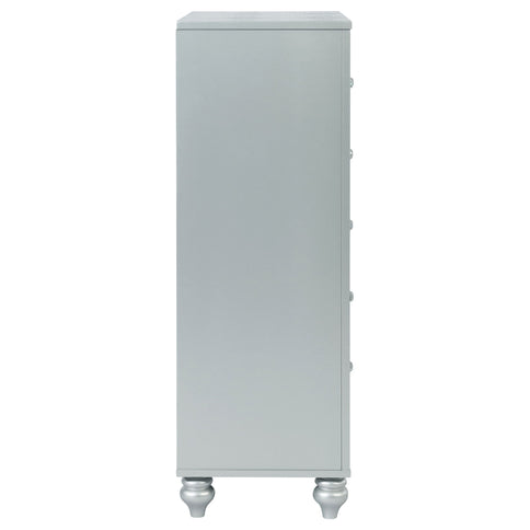 Arabesque - 5 Drawer Bedroom Chest - Silver