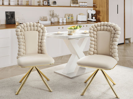 Upholstered Swivel Dining Chairs (Set of 2)