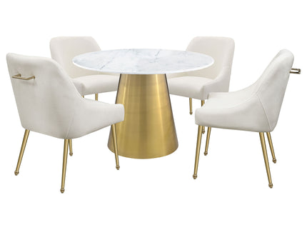 Earline - Round Dining Table - White Marble