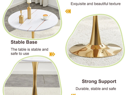 Round Dining Table & Thickened Top For Kitchen