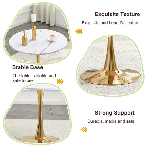 Round Dining Table & Thickened Top For Kitchen
