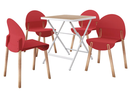 4 Piece Set Of Single Chairs With A Folding Square Table