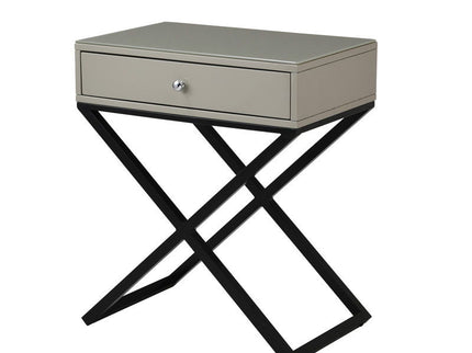 Koda - End Side Table Nightstand, Drawer And Cross Base