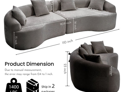 4 Seater Sofa With Fabric, 30D, 60 Hardness Full Sponge, 4 Pillow For Living Room, Home Furniture Sleeper Sectional Sofa For Apartment