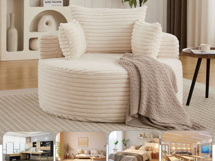 Modern Single Sofa With Backrest Pillow For Living Room