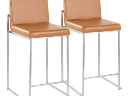 Fuji - Contemporary High Back Barstool (Set of 2)