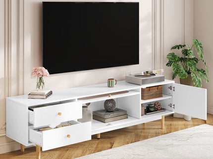 70" TV Stand With Drawers - White