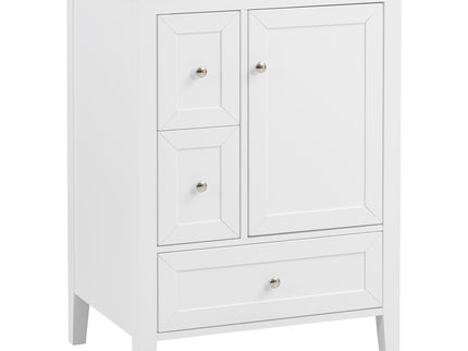 Modern Bathroom Vanity With Sink, Soft Close Drawers & Door, Storage Rack