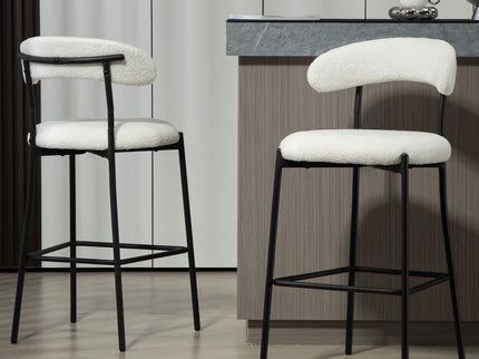Counter Height Bar Stools With Powder Coating Base And Footrest