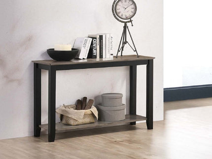 3 Piece Table Set With Open Shelf Storage, Includes Coffee, End & Console Table - Black / Black / Gray / Gray
