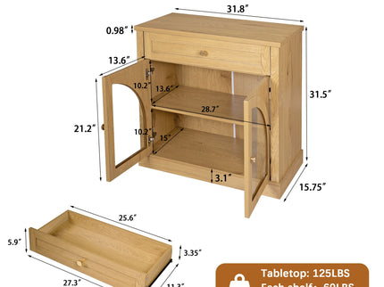 Modern Sideboard Cabinet With 1 Drawer And 2 Arched Doors