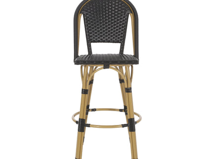Outdoor Rattan And Aluminum French Barstools (Set of 2)
