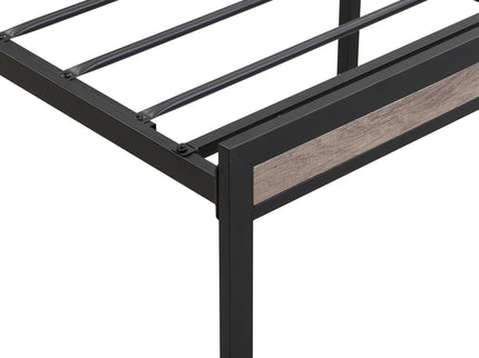 Modern Bed Frame With LED Lights, Upholstered Headboard, USB Charging