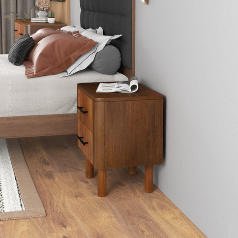 Logan - Nightsd Bed Side Tables With 2 Drawers - Brown
