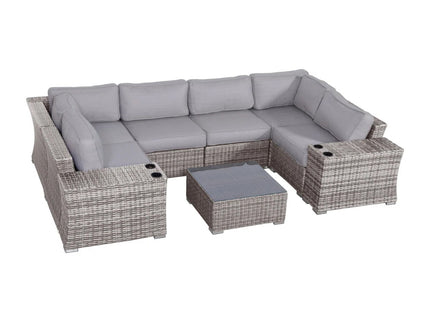 4 Person Patio Seating Set With Cushions, All Weather - Gray