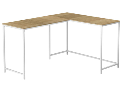 Computer Desk, Home Office, Corner, L Shape, Laptop, Marble Look Contemporary & Modern