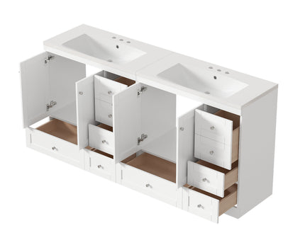 Shaker Free Standing Bathroom Vanity Cabinet & Sink, Soft Close Drawers, Soft Close Doors