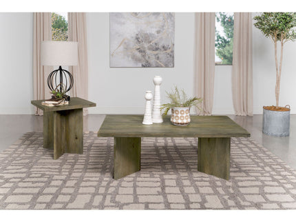 Neskowin - 2 Piece And End Table Set With Geometric Panels - Brown