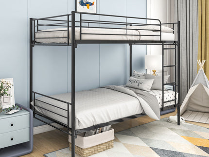 Space Saving Bunk Bed With Metal Frame And Ladder