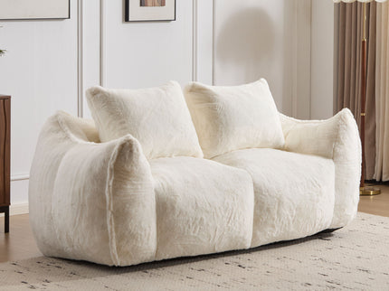 Giant Bean Bag Couch, Ultra Soft Fluffy Loveseat For Living Room