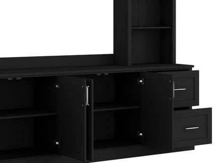 Arched Entertainment Center Wall Unit With Drawers, TV Stand