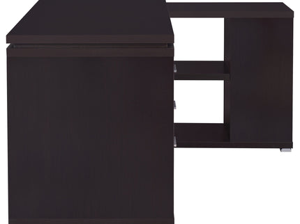 Tona - L-Shape Computer Desk With 3 Drawers And 5 Shelves