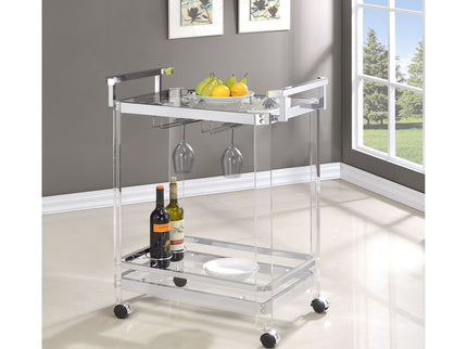 Kempton - 2 Tier Bar Cart - Chrome