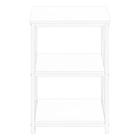 3 Tier Accent Table, Side Marble Look Contemporary & Modern