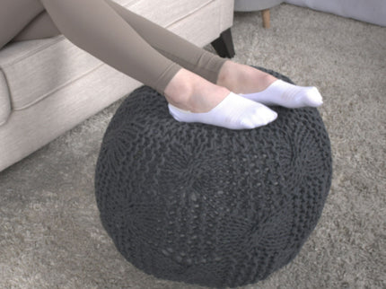 Bordeaux - Knitted Round Pouf